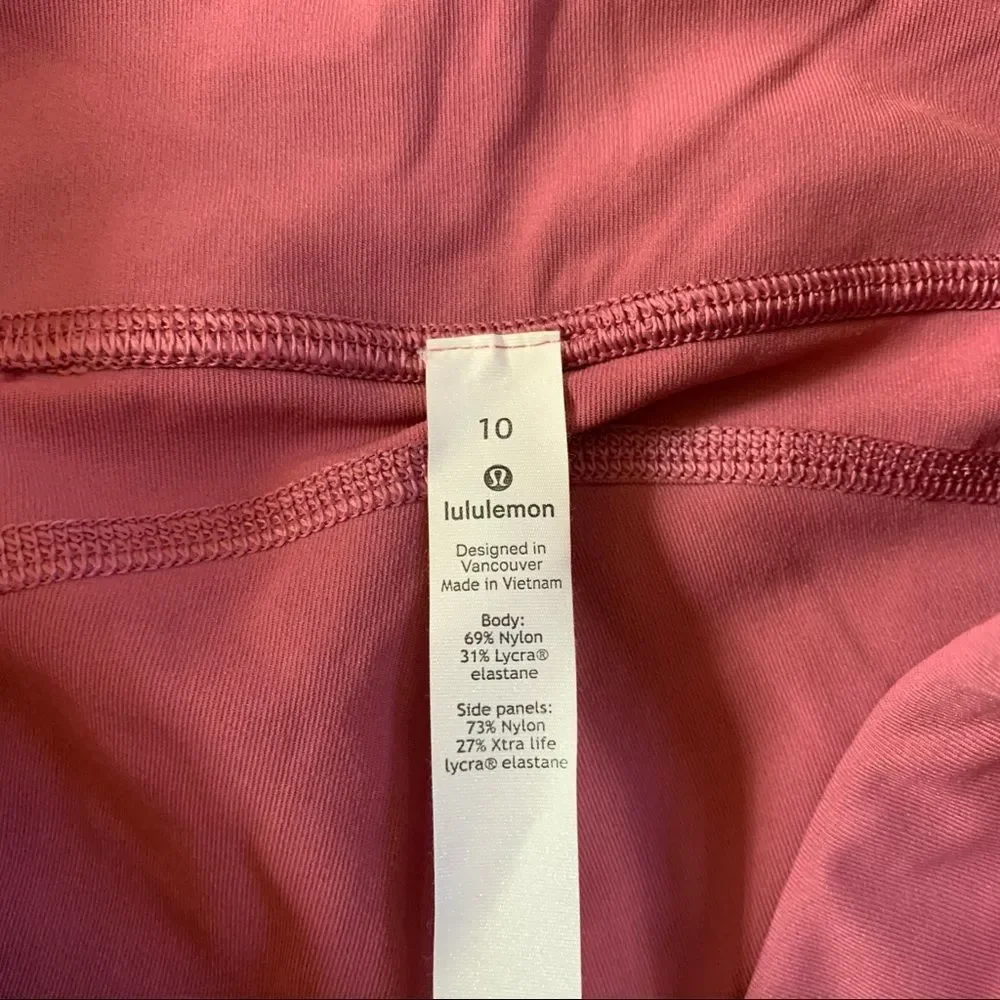 Lululemon Ready To Race Crop Moss Rose Full-On Luon 10